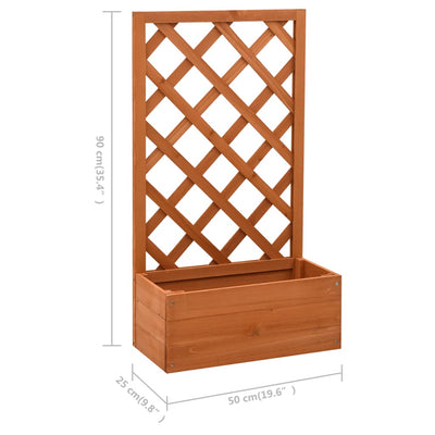 Garden Trellis Planter Orange 19.7"x9.8"x35.4" Solid Firwood