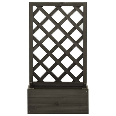 Garden Trellis Planter Gray 19.7"x9.8"x35.4" Solid Firwood