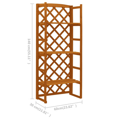 Plant Stand with Trellis Orange 23.6"x11.8"x55.1" Solid Firwood