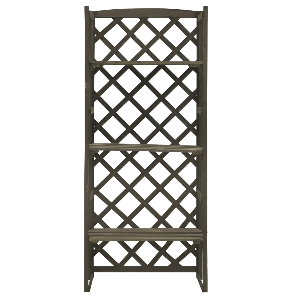 Plant Stand with Trellis Gray 23.6"x11.8"x55.1" Solid Firwood