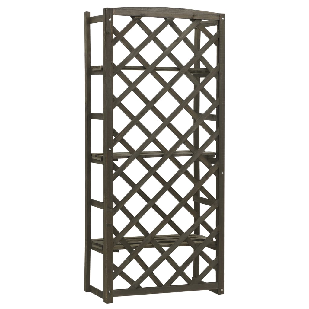 Plant Stand with Trellis Gray 23.6"x11.8"x55.1" Solid Firwood