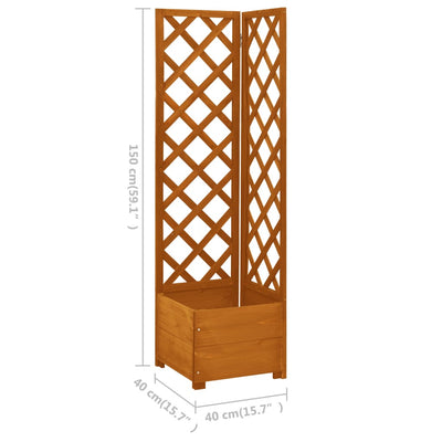 Corner Trellis Planter Orange 15.7"x15.7"x59.1" Solid Firwood