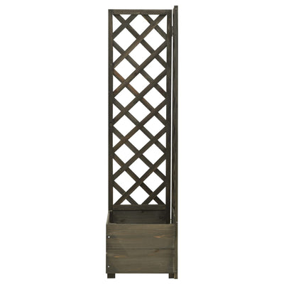 Corner Trellis Planter Gray 15.7"x15.7"x59.1" Solid Firwood