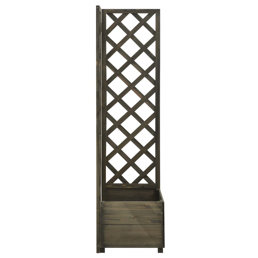 Corner Trellis Planter Gray 15.7"x15.7"x59.1" Solid Firwood