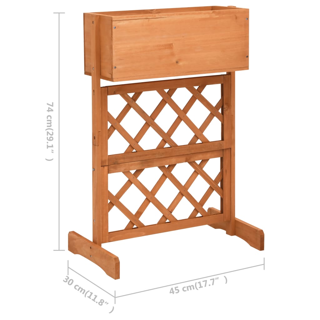 Garden Trellis Planter Orange 17.7"x11.8"x29.1" Solid Firwood