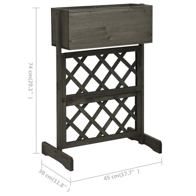 Garden Trellis Planter Gray 17.7"x11.8"x29.1" Solid Firwood