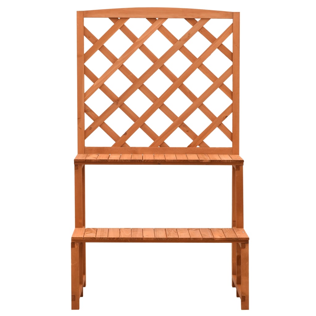 Plant Stand with Trellis Orange 27.6"x16.5"x47.2" Solid Firwood