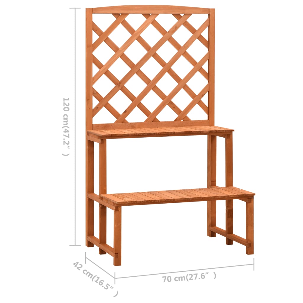 Plant Stand with Trellis Orange 27.6"x16.5"x47.2" Solid Firwood