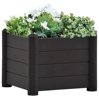 Garden Raised Bed PP Anthracite 16.9"x16.9"x13.8"