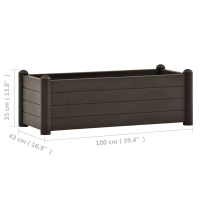 Garden Raised Bed PP Mocha 39.4"x16.9"x13.8"