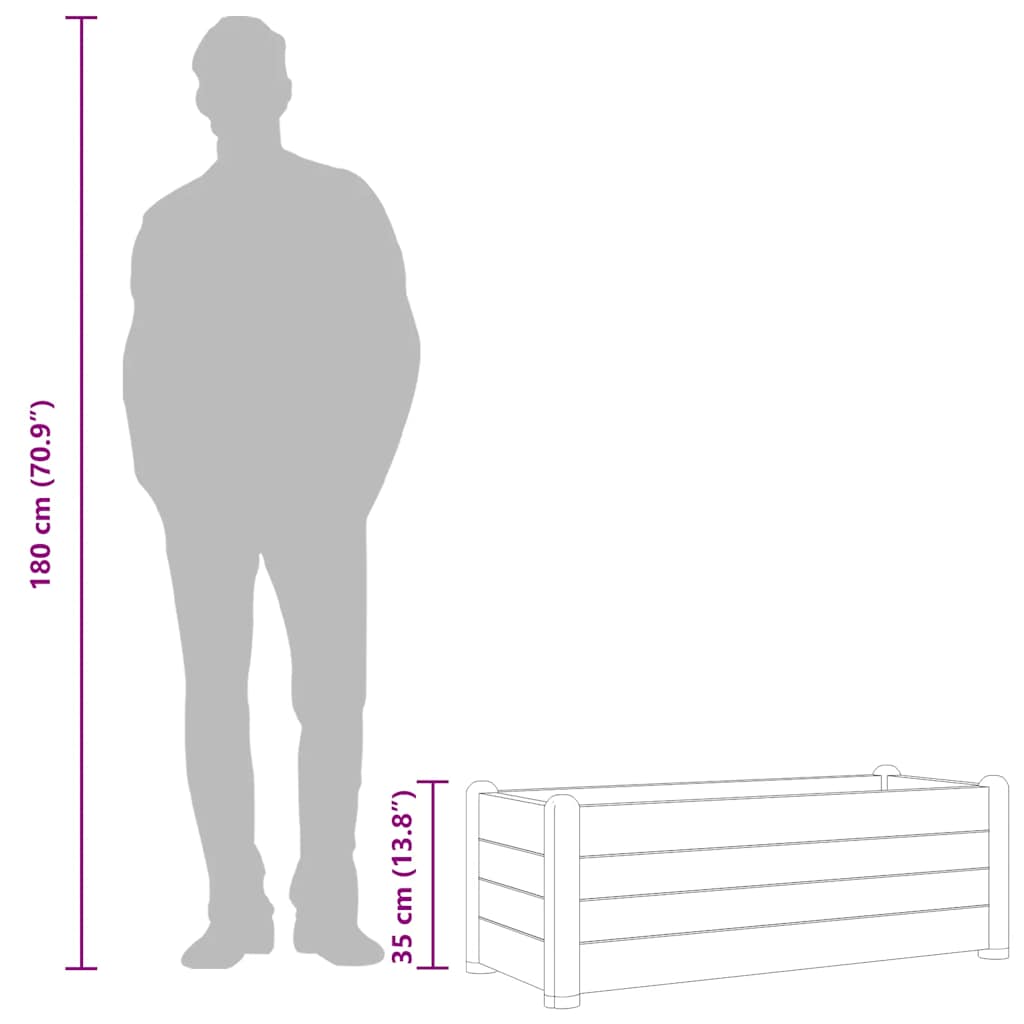 Raised Bed Anthracite Polypropylene Large UV-resistant materials