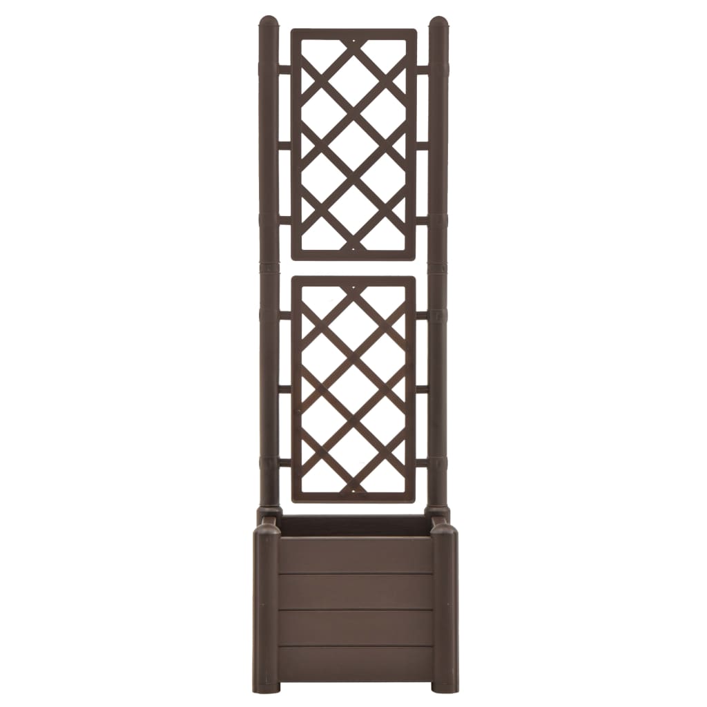 Garden Planter with Trellis 16.9"x16.9"x55.9" PP Mocha