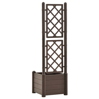 Garden Planter with Trellis 16.9"x16.9"x55.9" PP Mocha