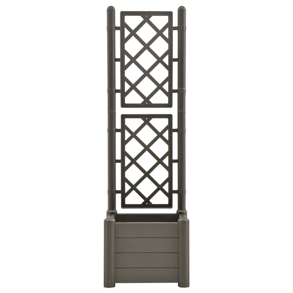 Garden Planter with Trellis 16.9"x16.9"x55.9" PP Anthracite