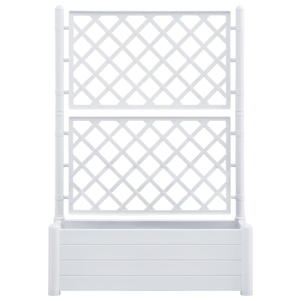 Garden Planter with Trellis 39.4"x16.9"x55.9" PP White