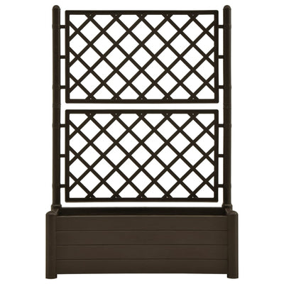 Garden Planter with Trellis 39.4"x16.9"x55.9" PP Mocha