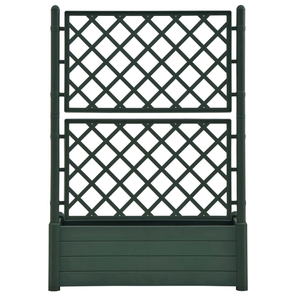 Garden Planter with Trellis 39.4"x16.9"x55.9" PP Green