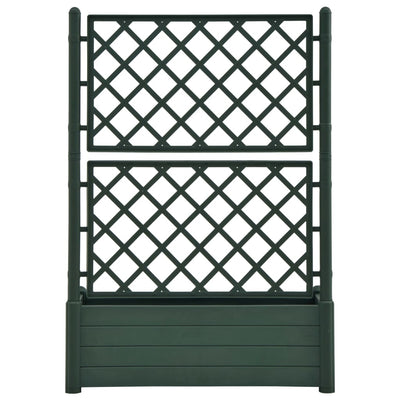 Garden Planter with Trellis 39.4"x16.9"x55.9" PP Green