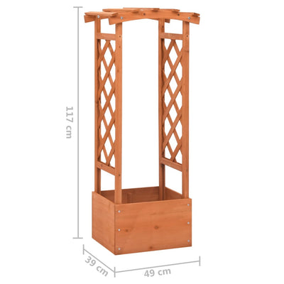 Trellis Planter with Arch 19.3"x15.4"x46.1" Firwood