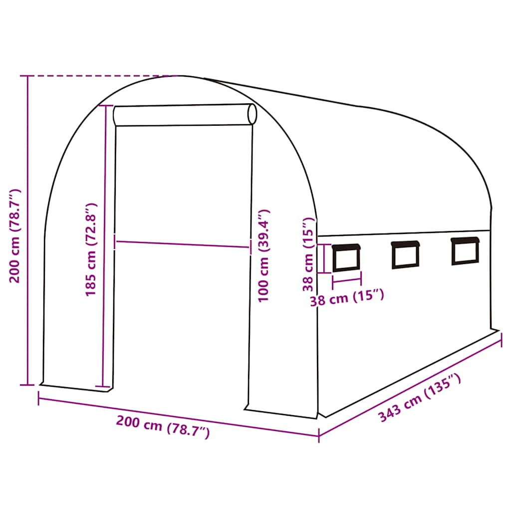 Greenhouse Replacement Cover Green Polyethylene (PE)