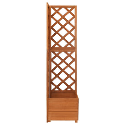 Corner Trellis Planter 15.7"x15.7"x59" Solid Fir Wood