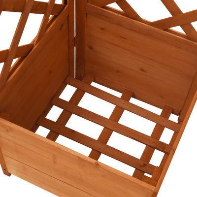 Corner Trellis Planter 15.7"x15.7"x59" Solid Fir Wood