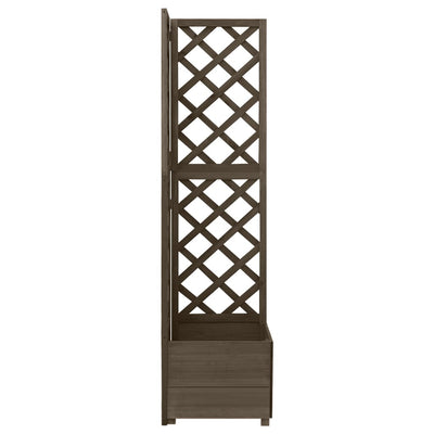 Corner Trellis Planter Gray 15.7"x15.7"x59" Solid Fir Wood