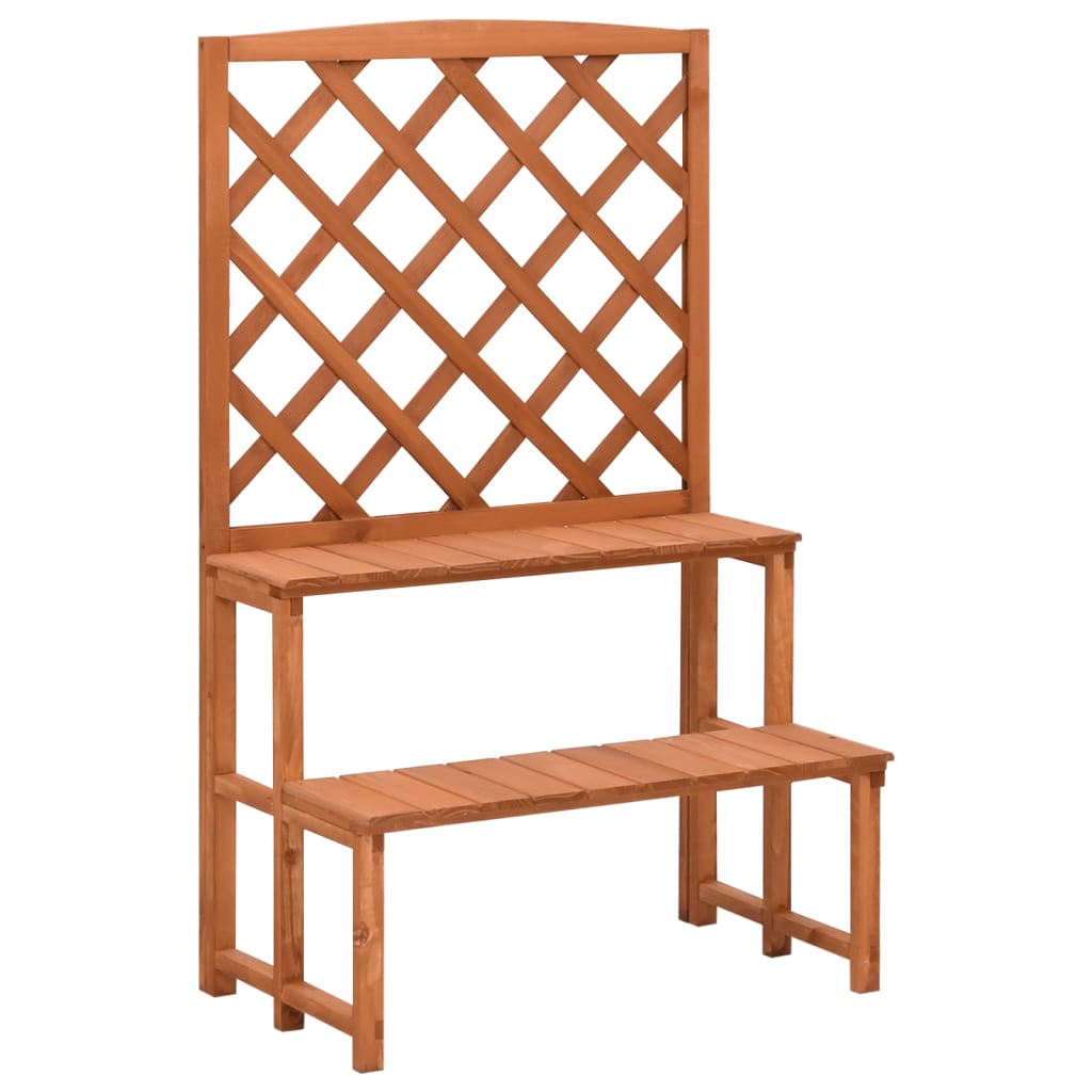 Plant Stand with Trellis 27.5"x16.5"x45.2" Solid Fir Wood