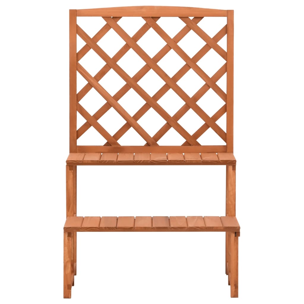 Plant Stand with Trellis 27.5"x16.5"x45.2" Solid Fir Wood