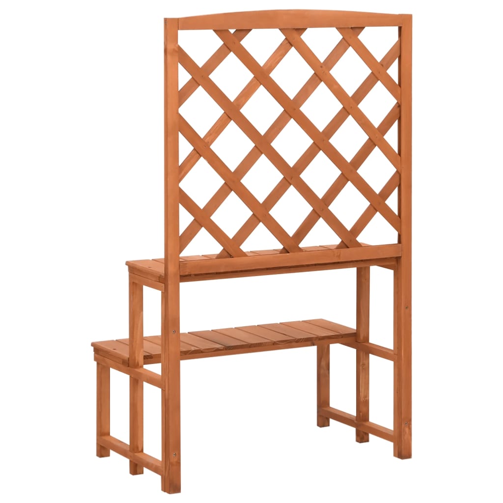 Plant Stand with Trellis 27.5"x16.5"x45.2" Solid Fir Wood