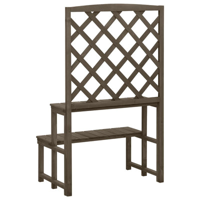 Plant Stand with Trellis Gray 27.5"x16.5"x45.2" Solid Fir Wood