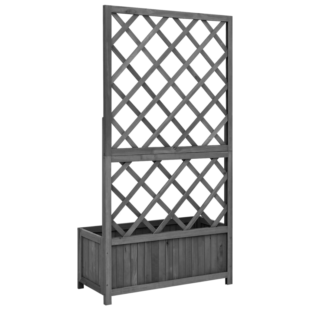 Garden Trellis Planter Black 27.6"x11.8"x53.1" Solid Firwood