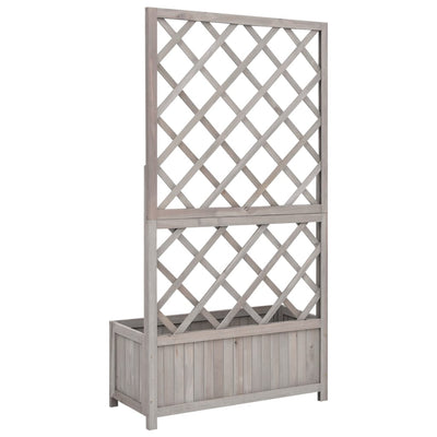 Garden Trellis Planter Gray 27.6"x11.8"x53.1" Solid Firwood