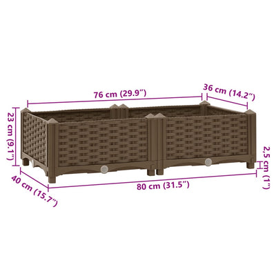 Raised Bed 31.5"x15.7"x9.1" Polypropylene