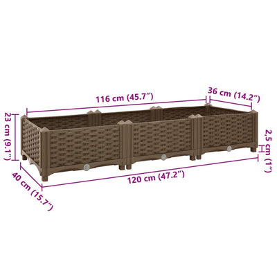 Raised Bed 47.2"x15.7"x9.1" Polypropylene