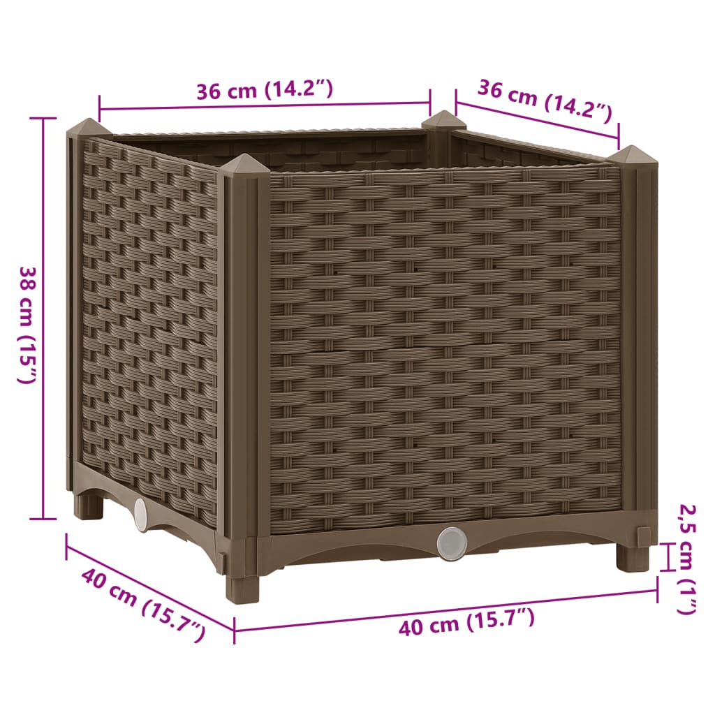 Raised Bed 15.7"x15.7"x15" Polypropylene