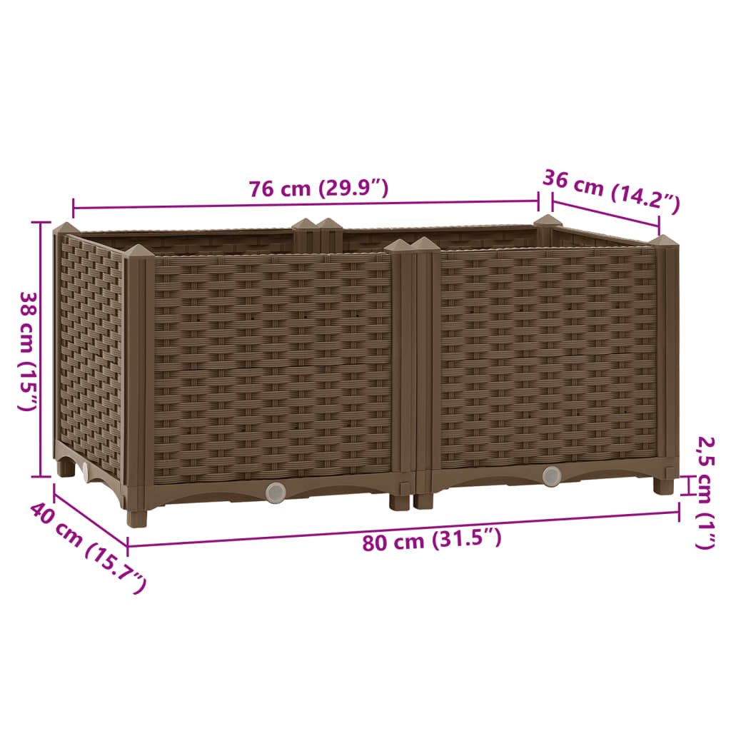 Raised Bed 31.5"x15.7"x15" Polypropylene