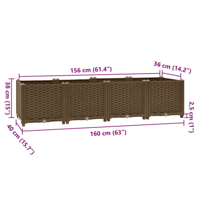 Raised Bed 63"x15.7"x15" Polypropylene