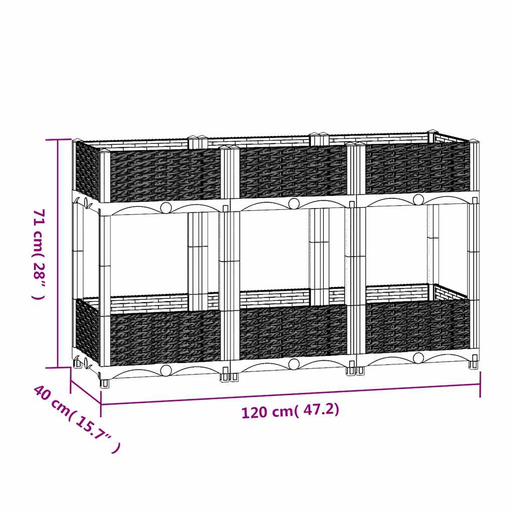 Raised Bed Brown Polypropylene Medium Durable Raised Bed
