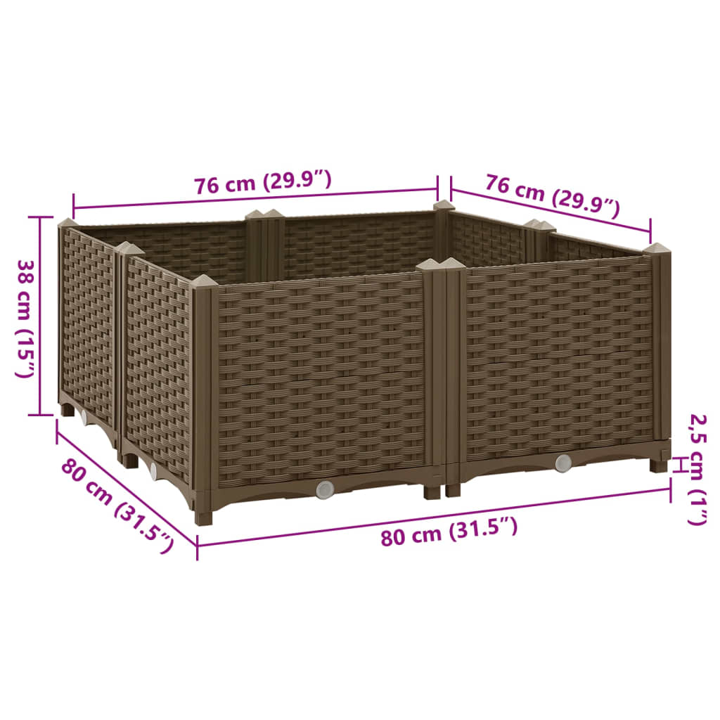 Raised Bed 31.5"x31.5"x15" Polypropylene