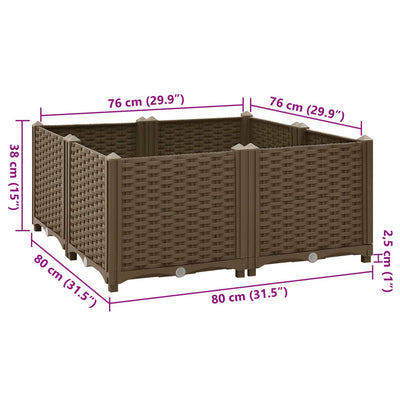 Raised Bed 31.5"x31.5"x15" Polypropylene