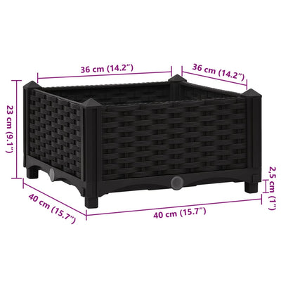 Raised Bed 15.7"x15.7"x9.1" Polypropylene