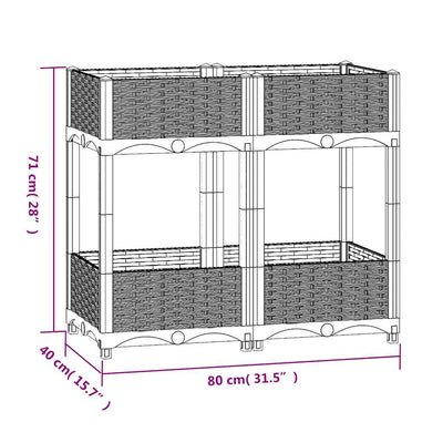 Raised Bed Black Polypropylene Medium Raised Bed Rectangular
