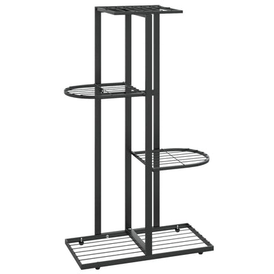 4-Floor Flower Stand 16.9"x8.7"x29.9" Black Metal