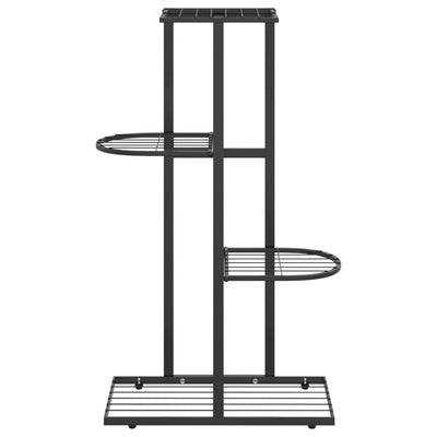 4-Floor Flower Stand 16.9"x8.7"x29.9" Black Metal