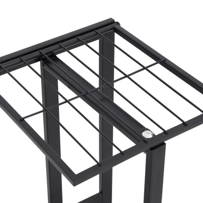 4-Floor Flower Stand 16.9"x8.7"x29.9" Black Metal