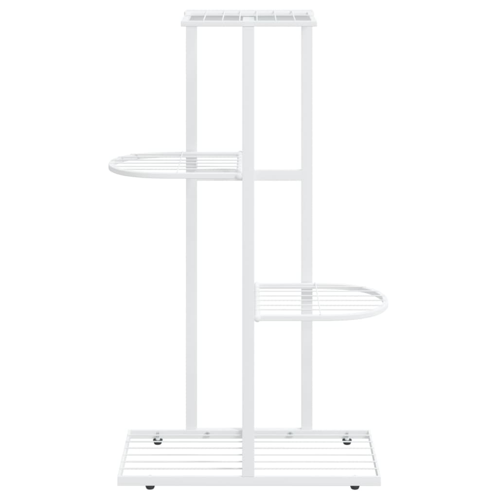 4-Floor Flower Stand 16.9"x8.7"x29.9" White Metal