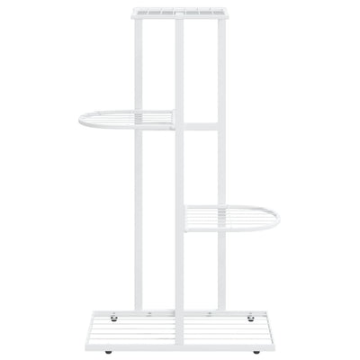 4-Floor Flower Stand 16.9"x8.7"x29.9" White Metal