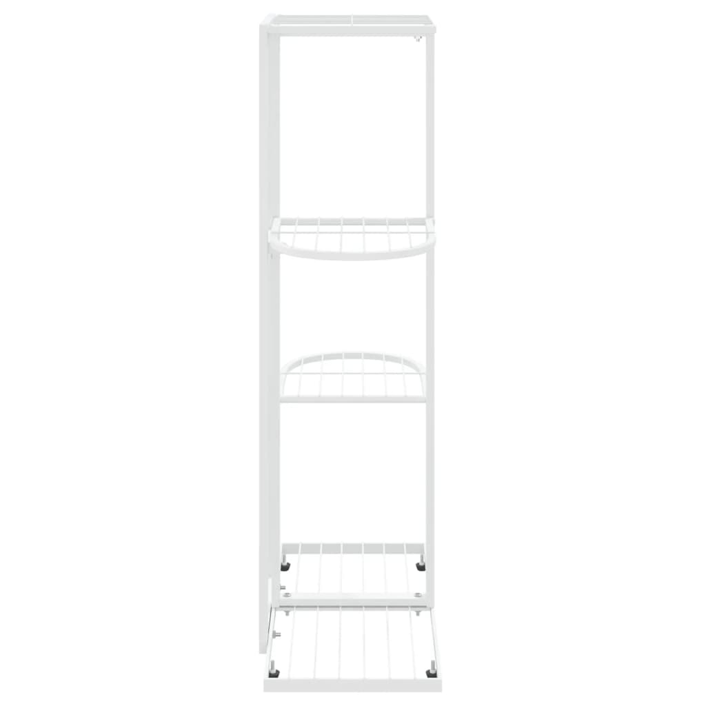 4-Floor Flower Stand 16.9"x8.7"x29.9" White Metal