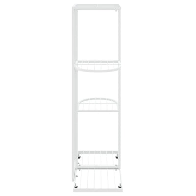 4-Floor Flower Stand 16.9"x8.7"x29.9" White Metal